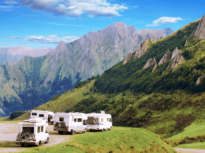 Mountain routes in motorhome