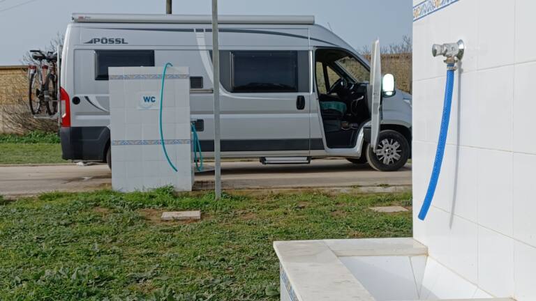 Wohnmobilpark Sanlúcar mit Dockbereich, Sanlúcar de Barrameda, Cádiz