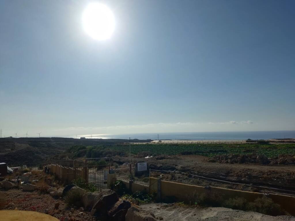 Entrada para a área de autocaravana El Papaton, Arico, Tenerife